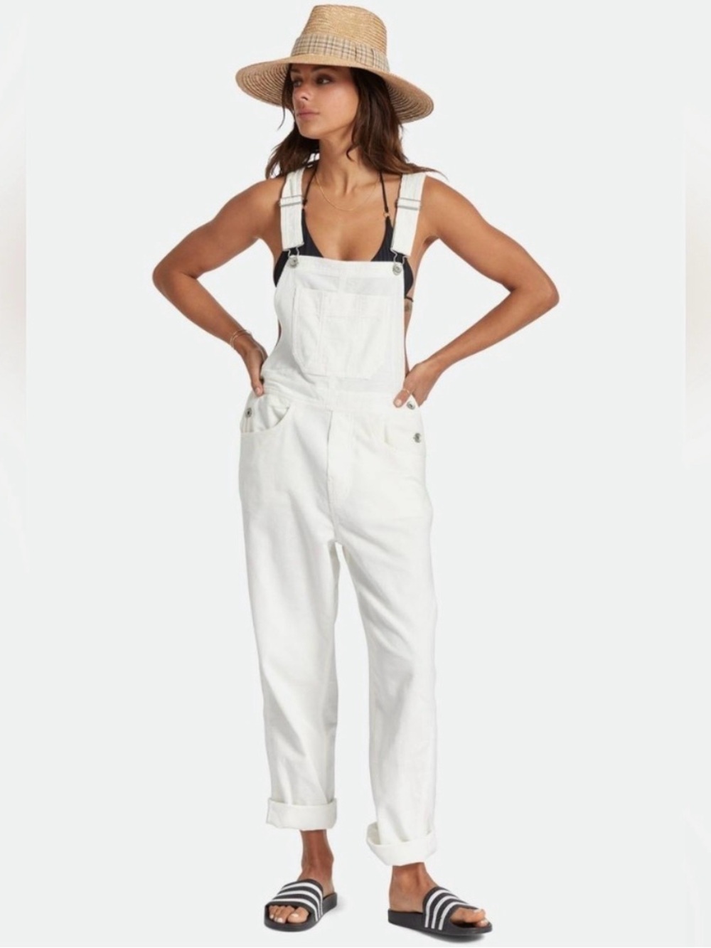 Brixton White Corduroy Costa Overalls